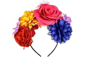 DreamLily Rose Flower Crown Headband HalloweenCinco De Mayo Party Costume Headpiece NC26