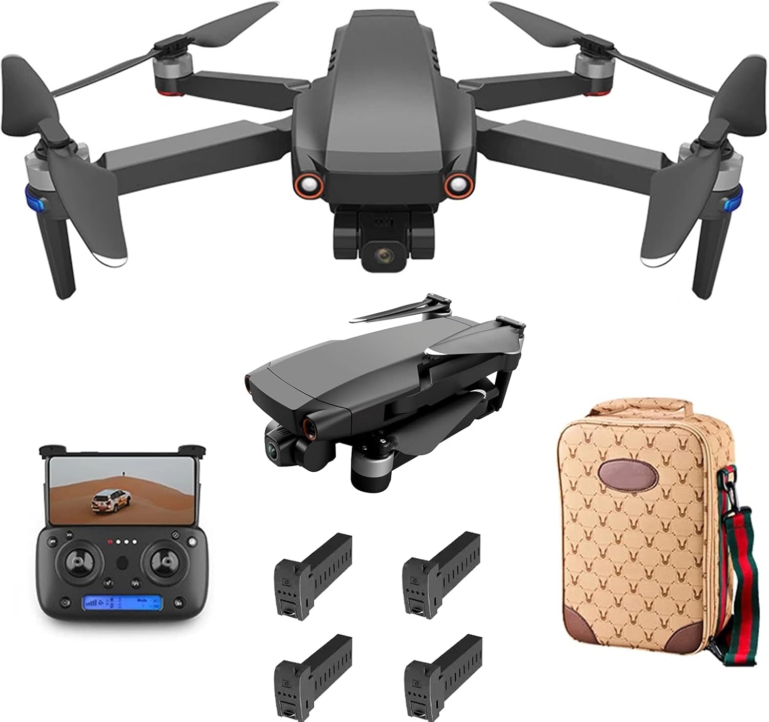 Lailuaxoa Foldable GPS Drone with Camera 8K for Beginners, Mini Drone with Smart Selfie/Brushless Motor/Smart Return to Home/Follow Me/5G WiFi Transmission