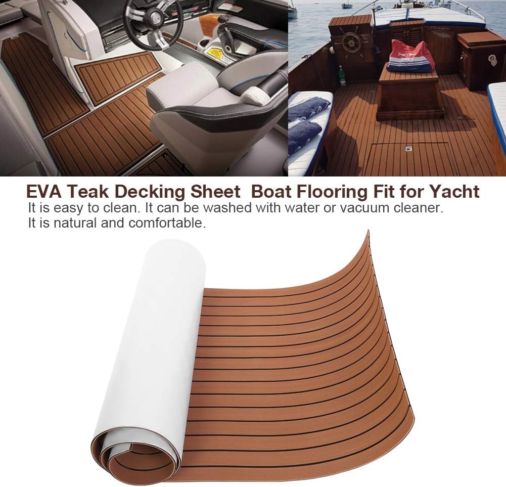 Gototop Non Slip Boat Flooring Decking Pad 35in X 94in X 0 24in Eva Foam Faux Teak Marine Fit For Yacht