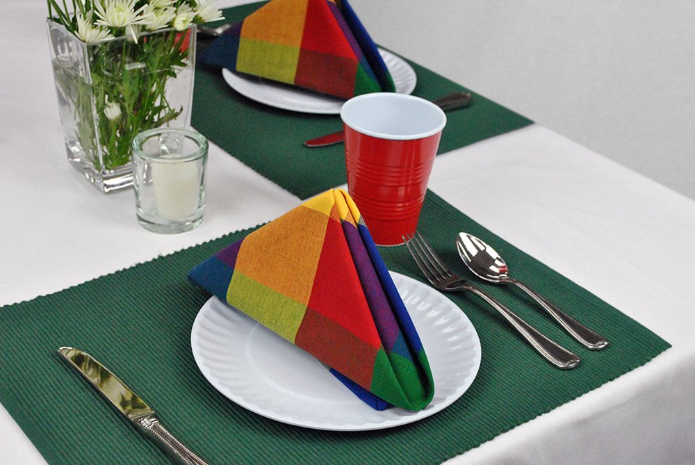 DII 100 Cotton, Ribbed 13x 19 Everyday Basic Placemat Set of 6, Dark