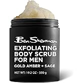 Ben Sherman Exfoliating Body Scrub For Men with Shea Butter Vitamin A and C, Moisturizing Hydrating Body Scrub for Healthy Skin