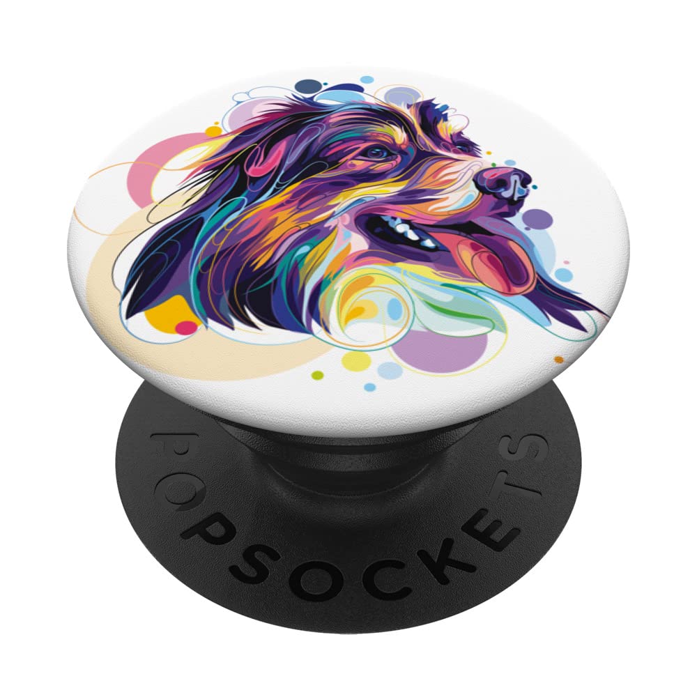 Colorful Pop Art Australian Shepherd Portrait Aussie PopSockets Swappable PopGrip