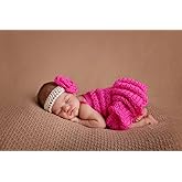 Vomdrok Newborn Baby Girl Photo Shoot Props Outfits Lovely Flower Headband Dress Crochet Knitted Costume Photography Props