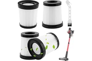 TOOKIE 4pack HEPA Filter Compatible with FSV101 & FSV001/for Girnoor G160 and G165/for Afoddon A300/for Lubluelu 202/for OSV-102, Stick Vacuum Cleaners Filters Replacement, with 1pc Cleaning Brush