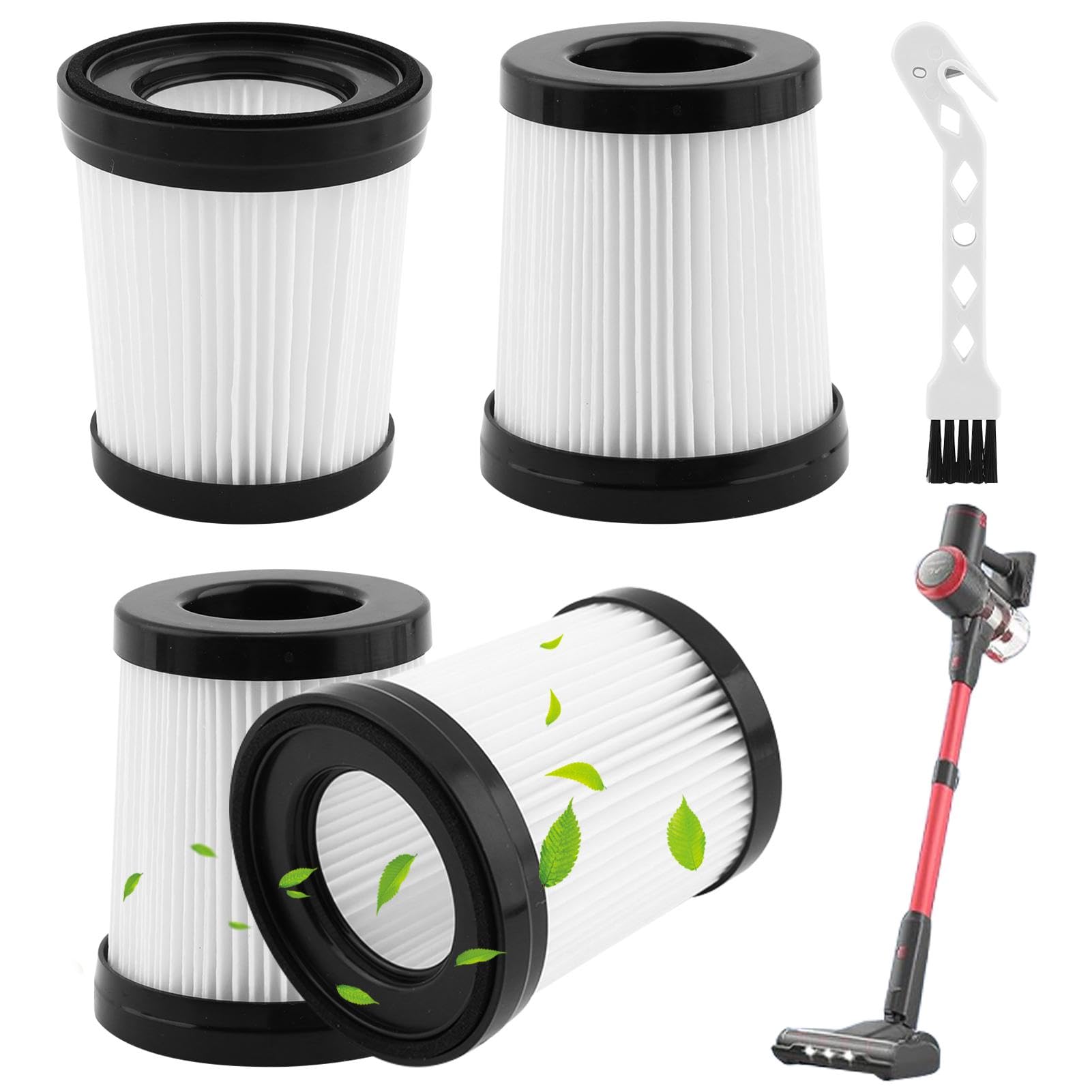 Photo 1 of 4pack HEPA Filter Compatible with FSV101 & FSV001/for Girnoor G160 and G165/for Afoddon A300/for Lubluelu 202/for OSV-102, Stick Vacuum Cleaners Filters Replacement, with 1pc Cleaning Brush