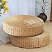MAHAO Japanese Style Handcrafted Eco-Friendly Padded Knitted Straw Flat Seat Cushion,Hand Woven Tatami Floor Cushion Corn Maize Husk (Dia50cm/19.7