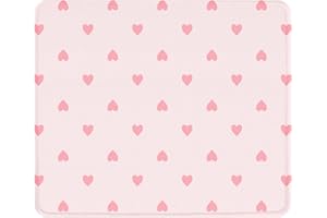Seorsok Little Pink Heart Pattern Mouse Mat,Premium Textured Mouse Pads for Office Laptop,Washable Square Cute Mousepads with