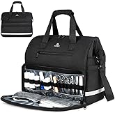 MATEIN Medical Bag, Large Water-Resistant First Aid Bags with Many Pocktets for Nursing, Portable Clinical Home Health Bag Doctor Bag Nurse Gifts for Home Visits, Health Care, Hospice, Black