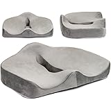 Tektrum Orthopedic Memory Foam Seat Cushion for Back Pain, Sciatica, Coccyx, Tailbone, Spinal Alignment, Hemorrhoids, Prostat