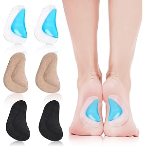 3Pairs Arch Support Pads for Flat Feet, Insoles Relieve Pressure, Arch Brace Orthotics for High Arched Foot and Pain (Multico