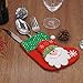 LimBridge Christmas Mini Stockings, 12 Pack 6.25 inches Small 3D Kids Glitter Set, Felt Xmas Tree Santa Claus Snowman Reindeer Gift Card Silverware Holders, Mini Personalized Holiday Treat Bag