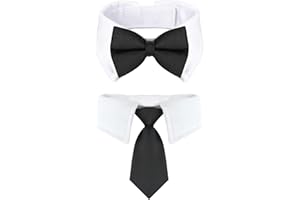 Yymobt Dog Cat Tuxedo Collar Bow Tie Dog Collar Cute Tux Dog Bowtie with Handcrafted Adjustable Pet Neck Costume Formal Dog C