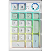TISHLED Gasket Creamy Mechanical Numpad Programmable Macro Keypad Wireless 2.4G/Bluetooth 5.0/Wired USB-C RGB Backlit Hot Swappable Number Pad Rechargeable Numeric Keyboard Metal Knob for Win/Mac