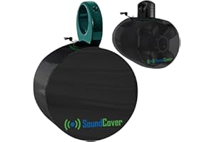 SOUNDCOVER Marine Wakeboard Tower Speaker Covers for 4” & 5” Round Speakers – 210T Polyester with Silver UV Coating – Water-Resistant, Double-Stitched with Drawcord & Fastener – Small Size (Set of 2)
