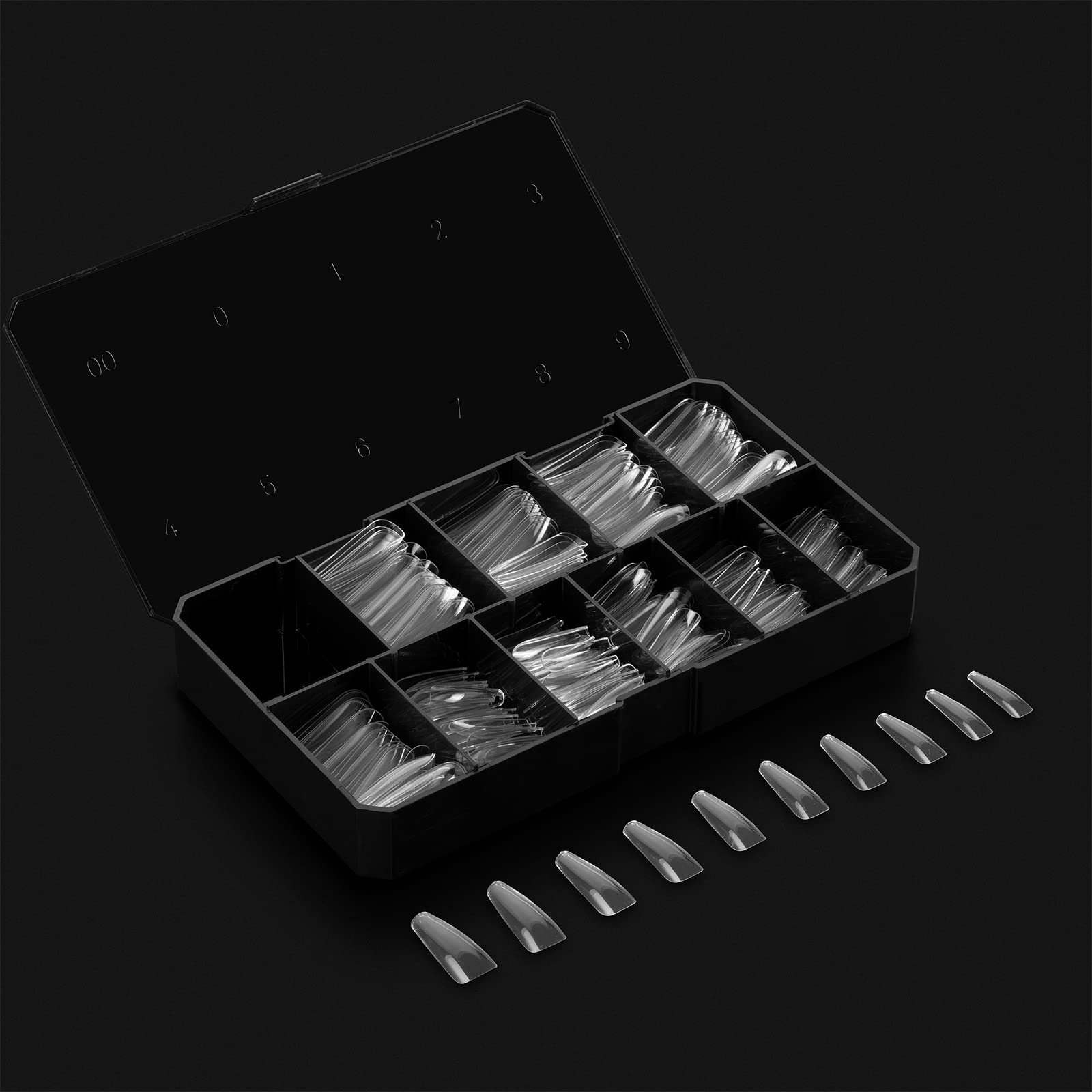 Apres Nail Gel-X Sculpted Coffin Long Box of Tips | 500 Gel-X Tips | Premium Quality | 10 Sizes 0-9 | No Size 00 Included | 2022 Version - Image 4