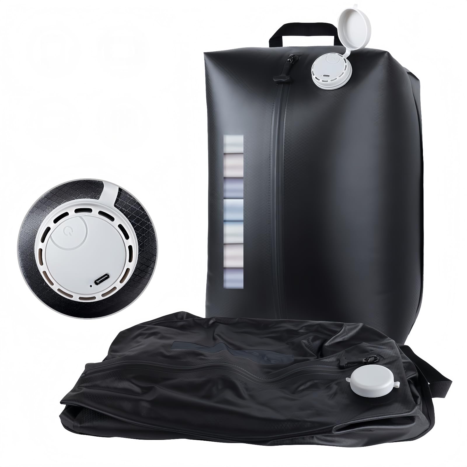 Photo 1 of 1 piece 2025 Professional Vacuum Bags with Built-in Pump, 30L Vacuum Seal Bags with See-through Window, Space Saver Bags for Clothing Travel IP67, Reusable Compression Bag Black 1PC