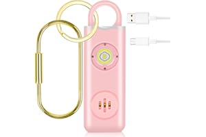 SHDZZDZSWY Personal Safety Alarm for Women, Teens, Elderly and Children 130dB - Sound Alarm Keychain with LED Lights, Security Alarm Keyring-Pink