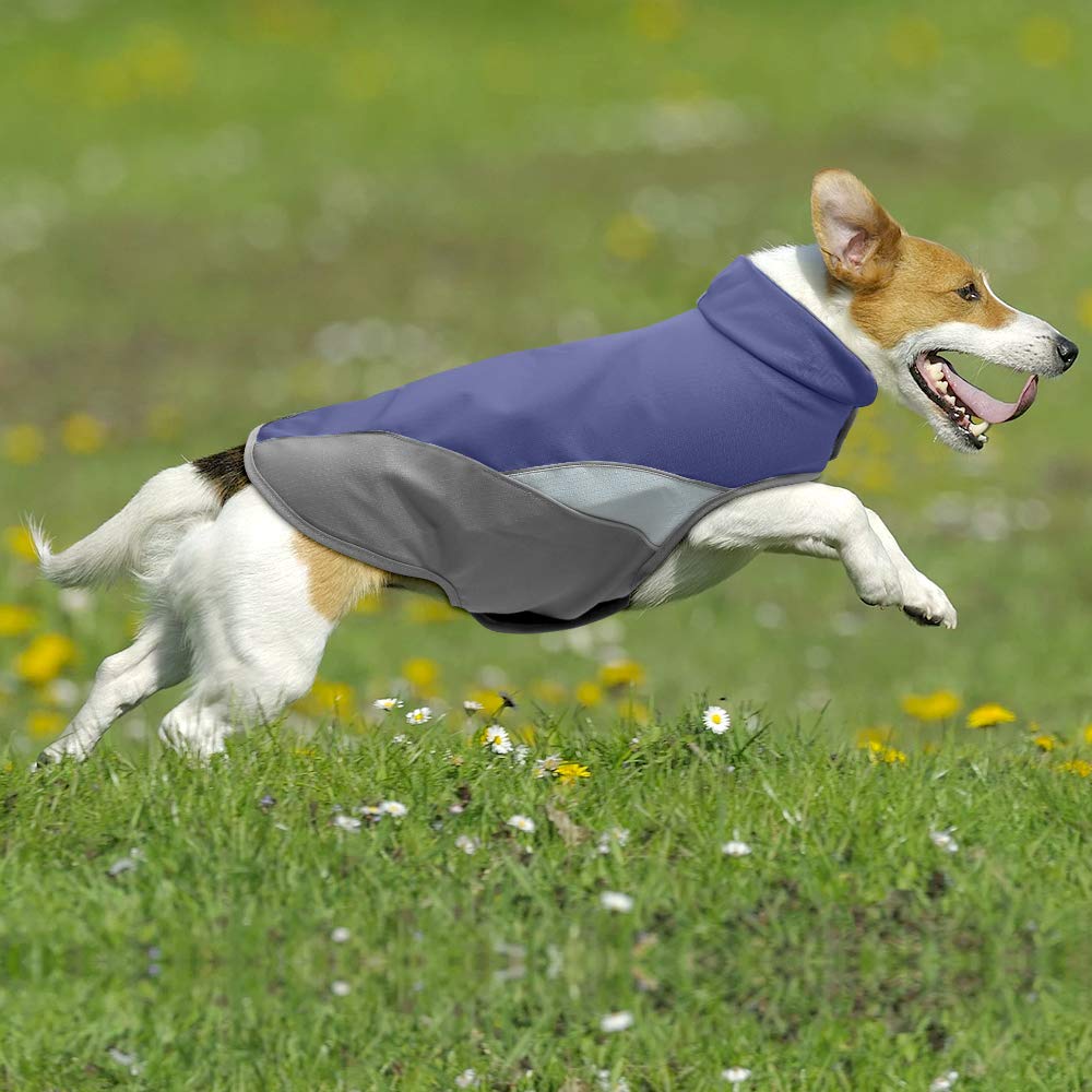 Clan_X Outdoors Dog Coat, Waterproof & Durable Warm Jacket Applied for All Year Around，Available Sizes in XS, S, M, L, XL, XXL.(L, Dark blue)