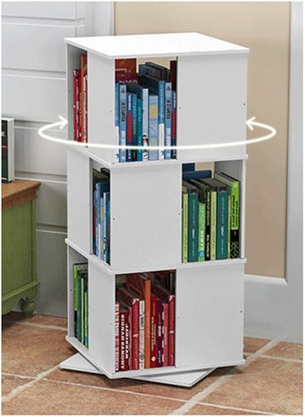 Amazon Co Jp 回転書棚本棚dvd Cdラック収納ユニットクリエイティブシンプル分解マガジンブックホルダー本棚シンプル学生ランディングラック ホワイト ホーム キッチン