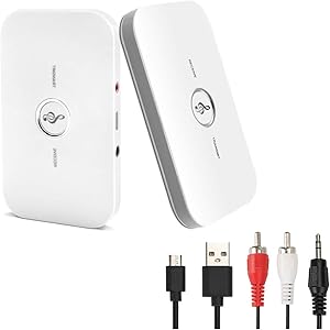 Bluetooth 5.0 Transmitter Receiver, Geva 2-in-1 Wireless 3.5mm Adapter, Low Latency Bluetooth Audio Adapterfor TV Audio Portable Bluetooth Receiver for Car/Home Stereo System