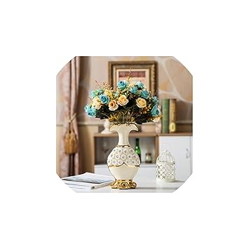 Amazon Com Flower Gilded Holder Decor Ceramic Flower Vase