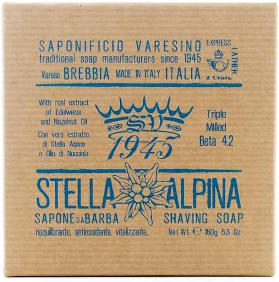 Shaving soap Stella Alpina refill by Saponifico Varesino for slick shave 5.3 Oz