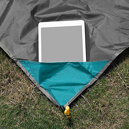 iMissiu Sand Free Beach Mat, Picnic Pocket Blanket Lightweight Waterproof Beach Blanket for Outdoor Camping, Travel, Hiking (Grey)