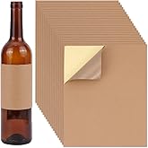 PH PandaHall 20 Sheet/80pcs Adhesive Wine Bottle Labels Custom Wine Label Stickers 3.9×4.9" Brown Blank Label Stickers Bottle Label Covers for Wine Wedding Engagement Anniversary Cocktail Party