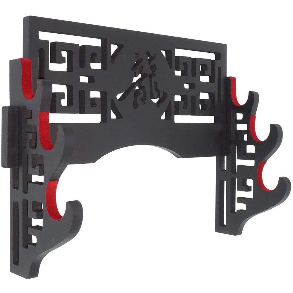 Z-fiber Velvet Protect Sword Wall Mount Holder Display Stand for Katana Wakizashi Genji and Samurai Swords Hollow, 3 Tier