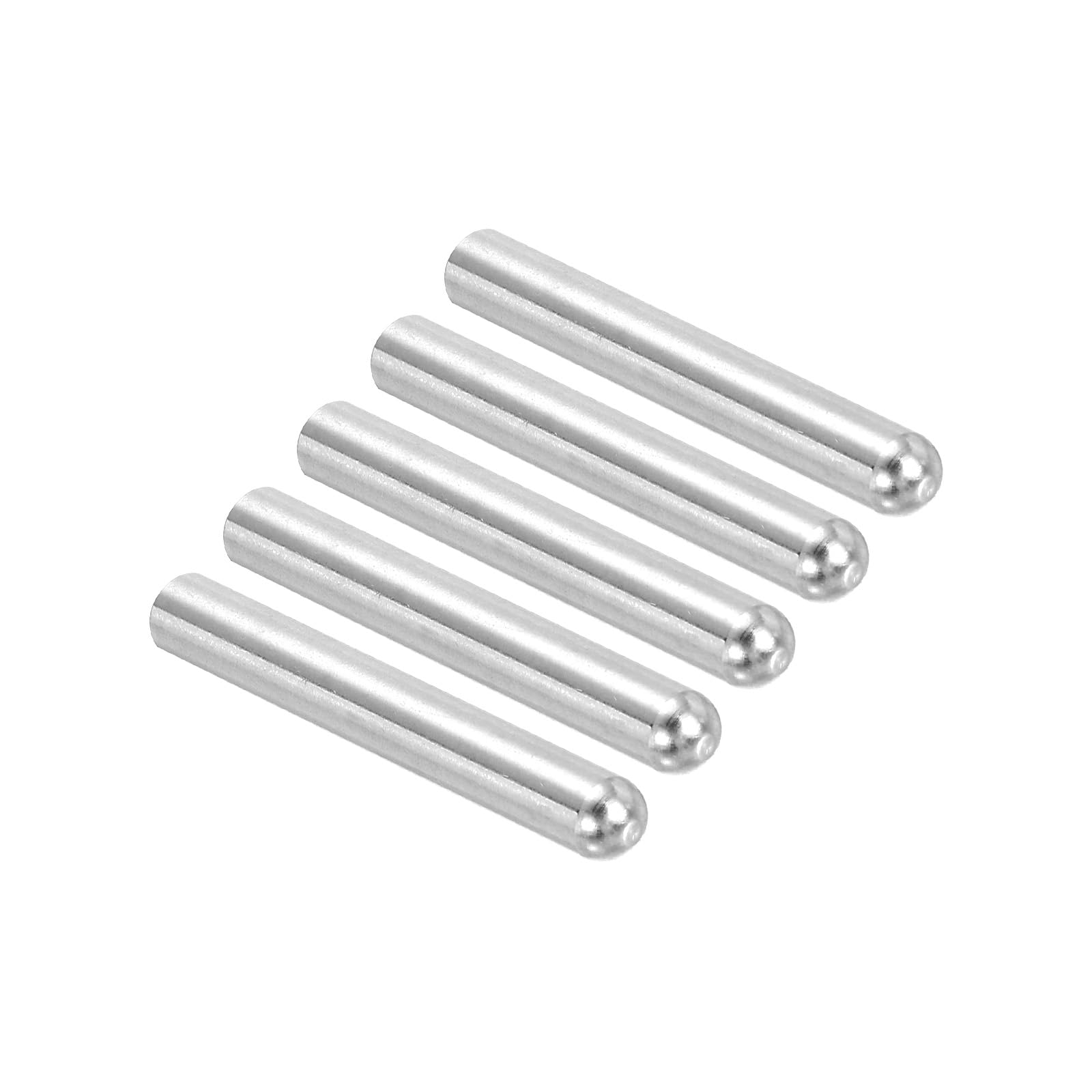PATIKIL 304 Stainless Steel Dowel Pins 8x60 mm (1/2" Dia), 5 Pcs Round Head Flat Chamfered End Metal Dowel Pins Bunk Bed Pegs for Support Shelves Furniture Device