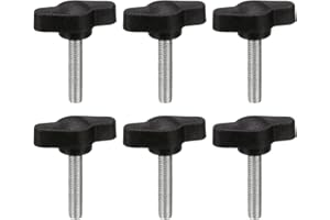 PATIKIL M5 x 25mm Tee Wing Thumb Screws, 6Pcs Carbon Steel Mechanical Handle Bolt Thumb Screws for Remove Replace Hand Clampi