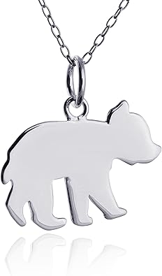 Amazon Com Fashionjunkie4life Sterling Silver Baby Bear Cub Silhouette Charm Necklace 18 Chain Jewelry