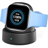 Portable Watch Charger for Fitbit Sense/Sense 2/Versa 3/Versa 4 Smartwatch | Replacement Charger for Fitbit, Upgraded Magnetic Watch Charger Dock Stand for Fitbit with USB-C Charging Cable (Black)