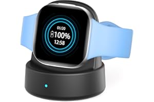 Vipcase Charger Dock for Fitbit Sense/Sense 2/Versa 3/Versa 4, Magnetic Watch Charger Stand with USB-C Cable, Accessories for Fitbit Smartwatches, Black