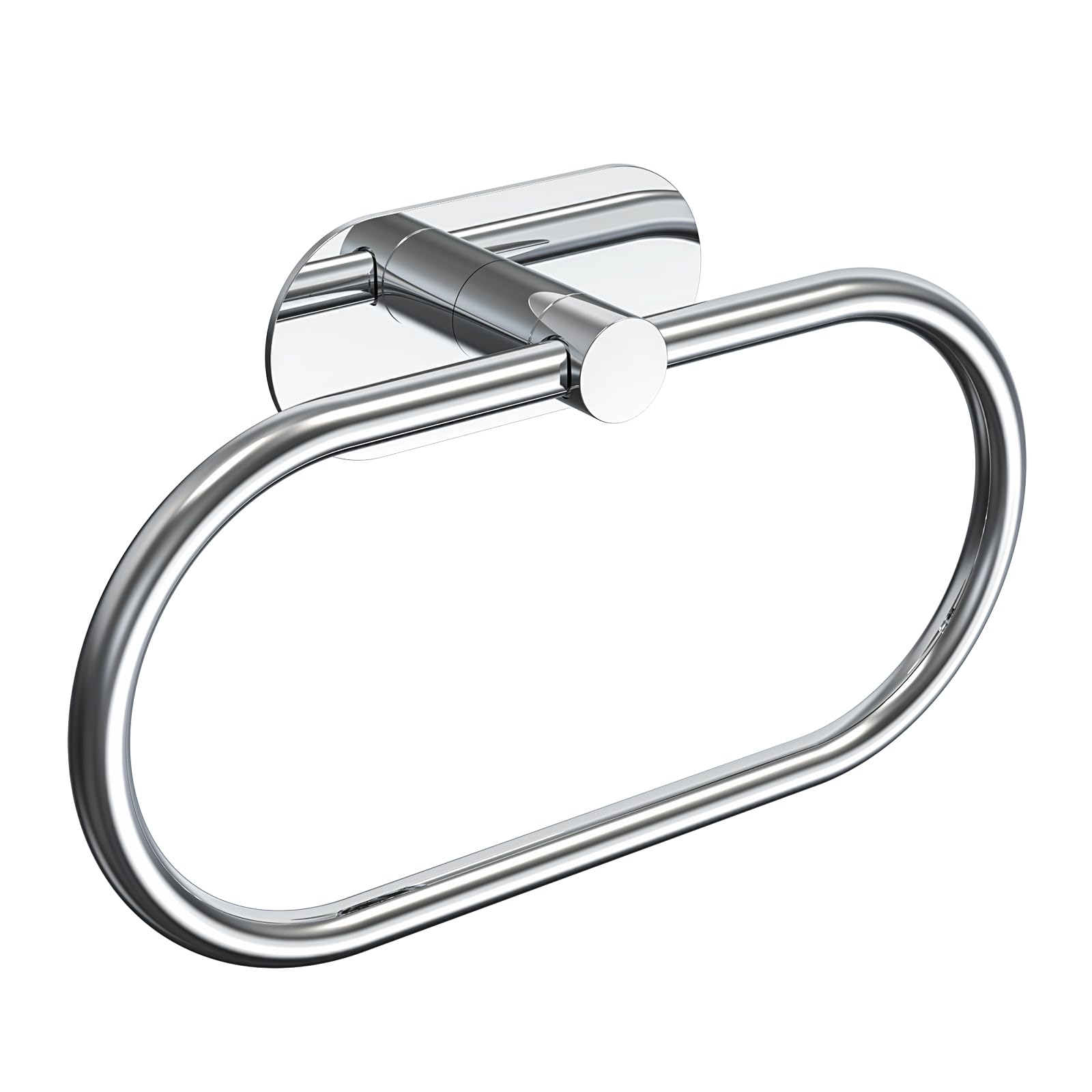 Photo 1 of WZRUA Adhesive Towel Holder for Bathroom Polished Chrome No Drill Hand Towel Ring Stainless Steel and Zinc Alloy Self Adhesive Towel Hanger for Bath, Kitchen