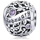 Lorrifal Month 925 Sterling Silver Original Birthstone Charms fit Pandora Bracelets Necklace Perfect Jewelry Birthday Loved Beads Gift for Women Mom Daughter