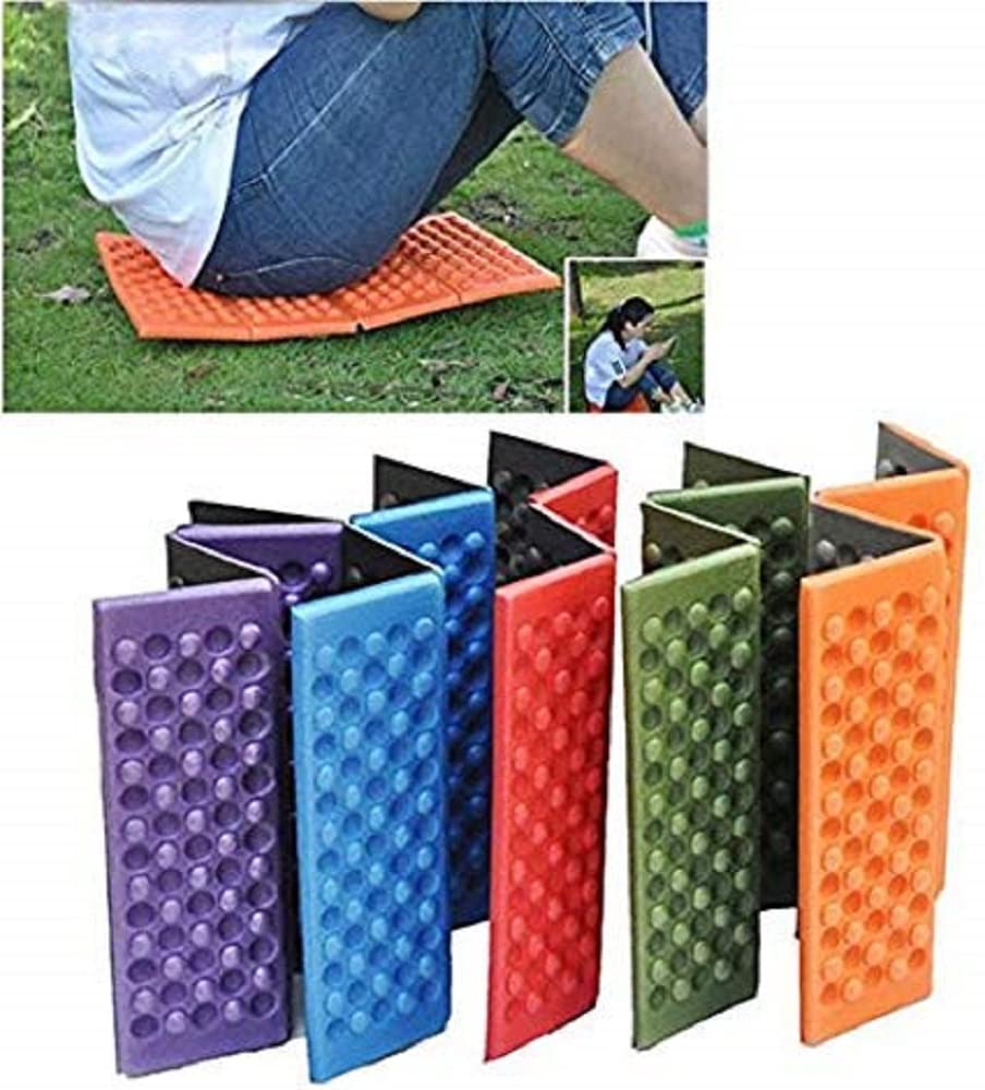 Boolavard Foldable Folding Outdoor Camping Mat Seat Foam XPE Cushion Portable Waterproof Chair Picnic Mat Pad 1 Color Sent in Random (Orange)