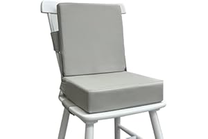 Eiury Booster Seat for Dining Table, PU Anti-Scratch Easy Cleaning Kids Toddler Booster Seat for Table, Portable Travel Increasing Cushion for Chair - Light Grey