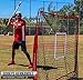 PowerNet 5x5 Practice Net Bundle | Baseball Softball Coaching Aid | Compact Lightweight Portable | Hitting Pitching Training (Red Bundle w/Tee)