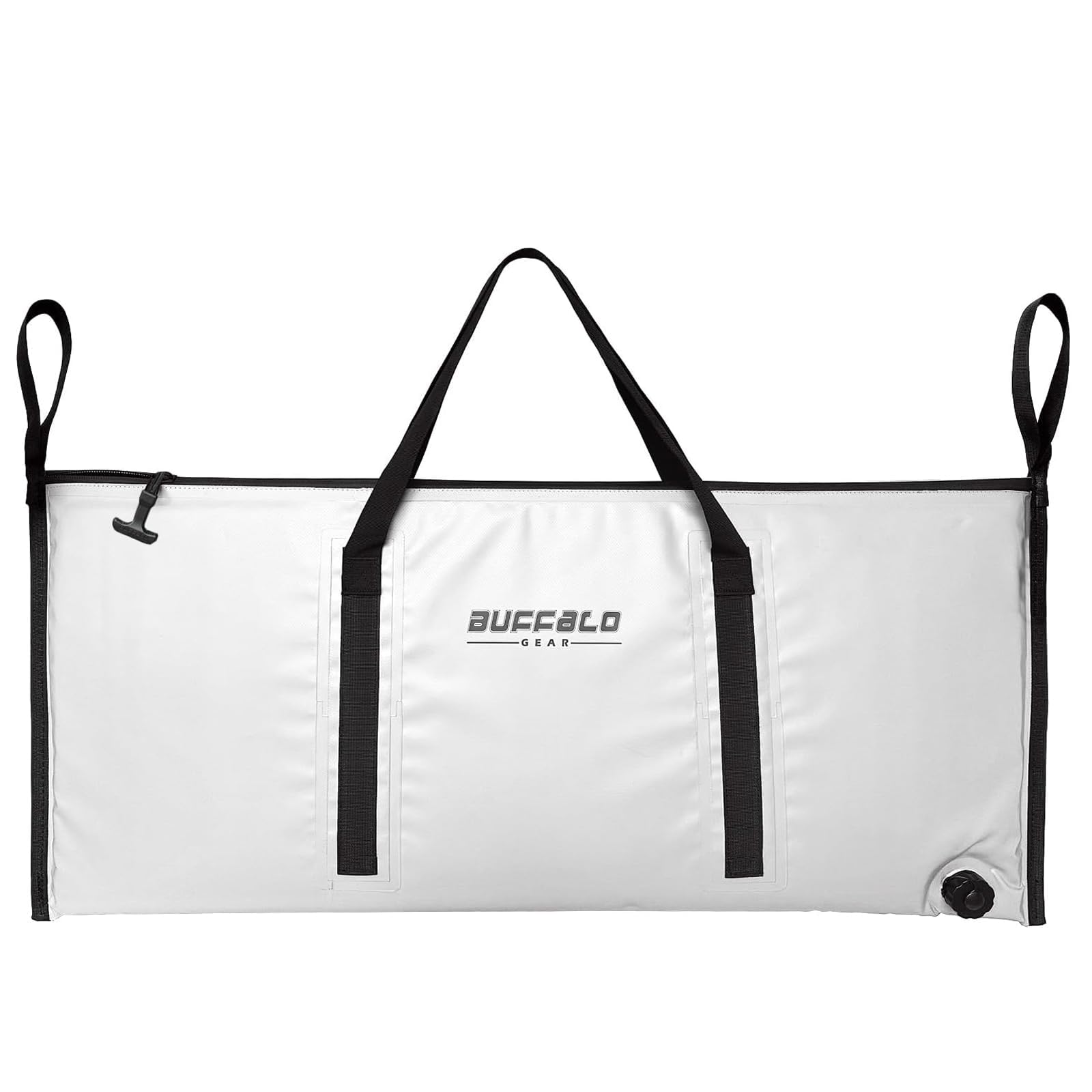 Photo 1 of Buffalo Gear Insulated Fish Cooler Bag 40x18 Inch,Monster Leakproof Fish Kill Bag,Large Portable Waterproof Fish Bag,Keep Ice-cold More Than 48 Hours (White)
