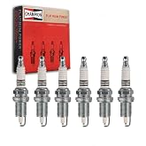 6 pc Champion Platinum Spark Plugs for Jeep Wrangler 4.0L L6 1991-2006 | Platinum center resists erosion for a steady gap and 30,000-60,000 miles beyond copper.