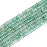 155pcs 4x2mm Natural Green Aventurine Heishi Disc Rondelle Spacer Stone Semi Precious Gemstone Loose Beads for Jewelry Making 15 Inch
