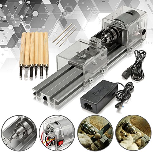 LB-01 Mini Lathe Beads Machine Woodworking DIY Lathe Polishing Drill Rotary Tool DC 24V