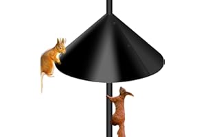 SJPLZQC Wide Squirrel Baffle for Bird Feeder Pole, Outdoor Pole Mount Stopper & Guard,Squirrel Proof Cone (1 Pack, Black)