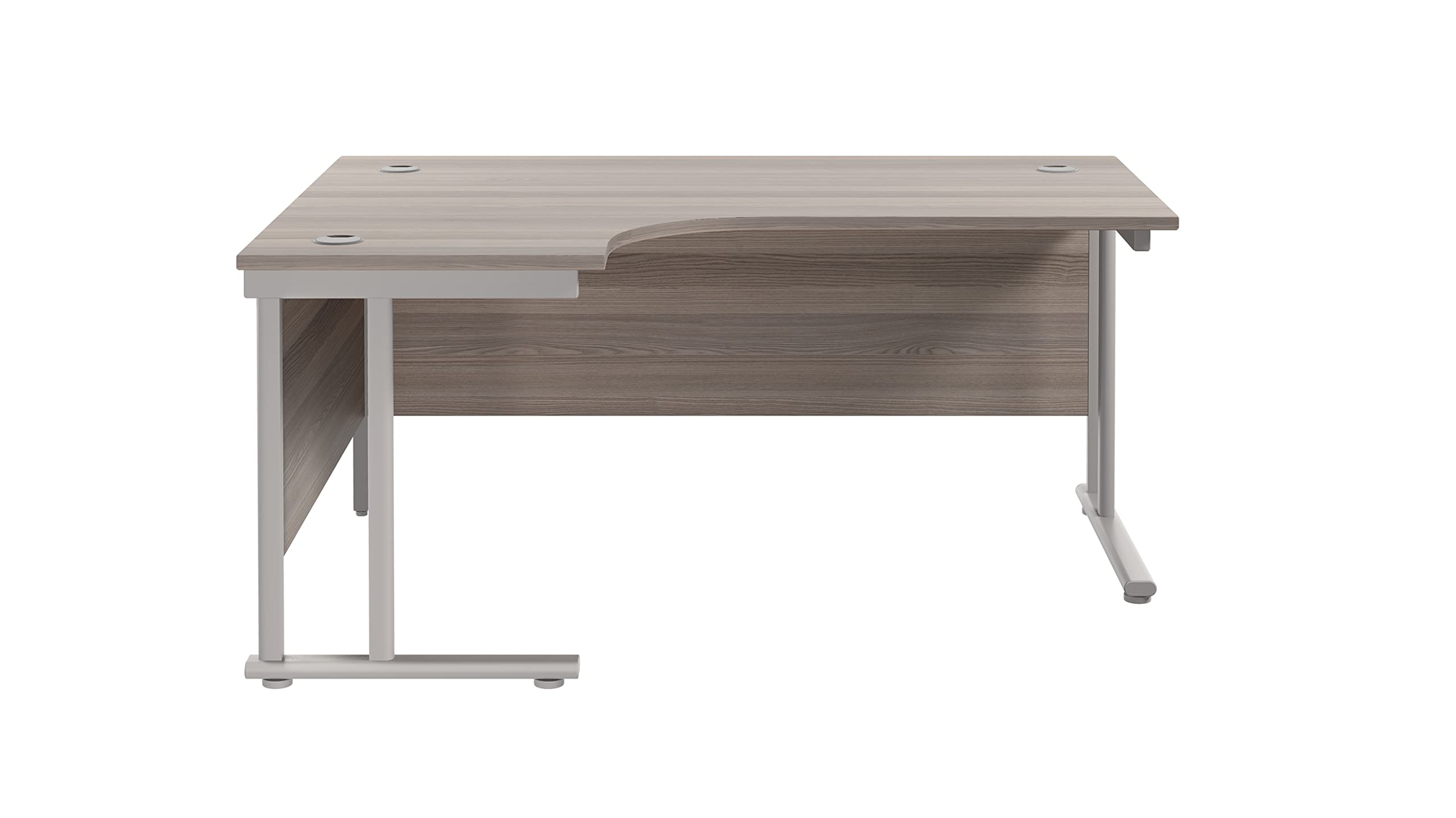 TC Office OHD0010GO 160 cm Hippo Heavy Duty Left Corner Crescent Cantilever Desk - Grey Oak