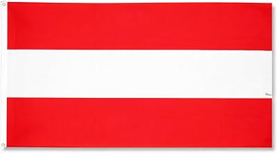 SHATCHI Austria Flag 5ft x 3ft Polyester with Brass Eyelets National Banner