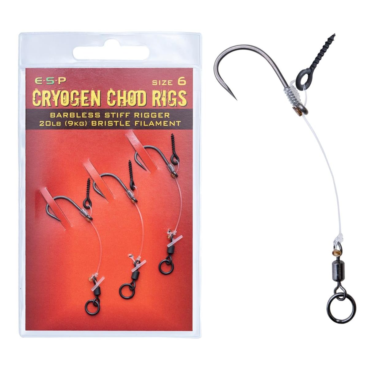 ESP Cryogen Chod Rig With Bait Screw Barbed OR Barbless: Barbless 6