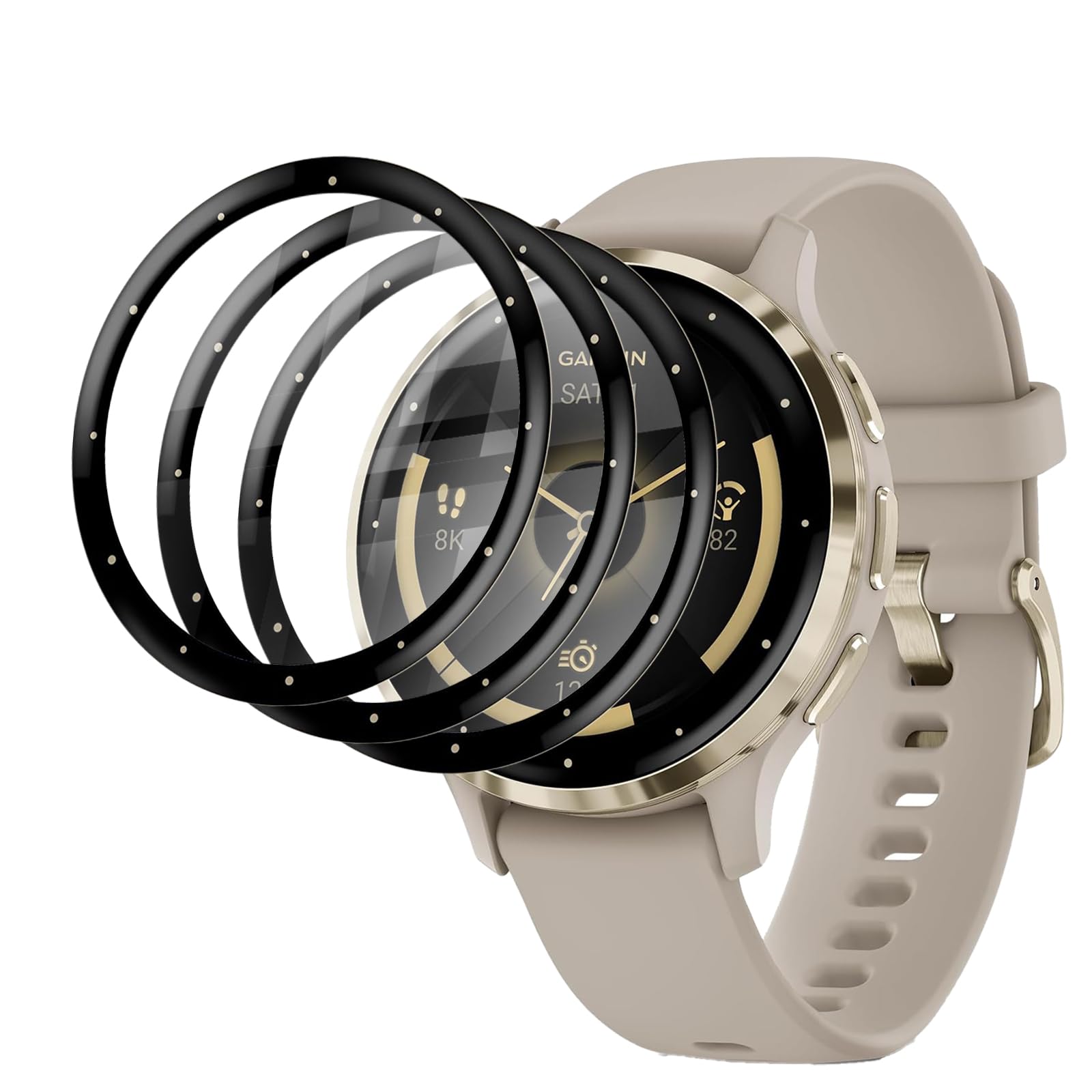 KUSINHOKA [3 Pack] Screen Protector for Garmin Venu 3S，3D Curved Full Coverage PET Anti Scratch,High Transparency,Anti fingerprint,Bubble Free Flexible Protector Compatible with Garmin Venu 3S,Black