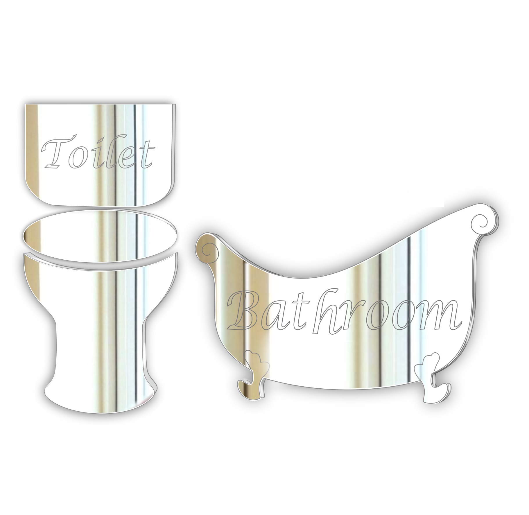 Mirrors-Interiors DOOR PLAQUE- Etched Bathroom & Etched Toilet