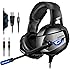ONIKUMA Gaming Headset - Headset Gaming Headphone for PS4, Xbox One (Adapter Need), Nintendo Switch (Audio) PC Gaming Headset with Crystal Clear Sound, LED Lights & Noise-canceling Microphone (K5-N)